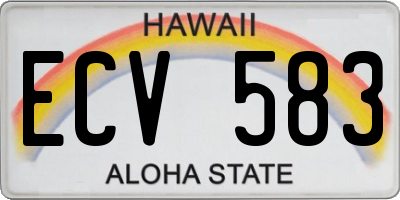 HI license plate ECV583