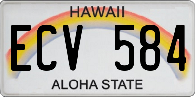 HI license plate ECV584