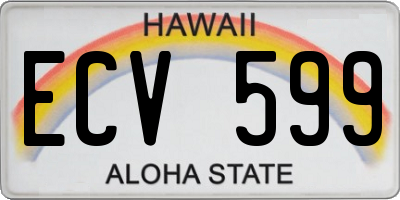 HI license plate ECV599