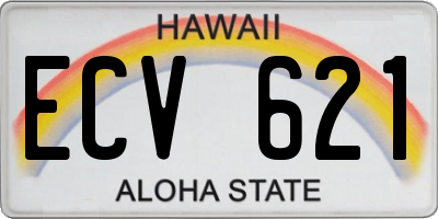 HI license plate ECV621