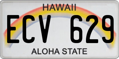 HI license plate ECV629