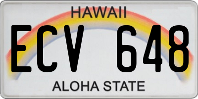 HI license plate ECV648