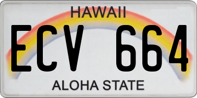 HI license plate ECV664