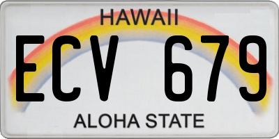 HI license plate ECV679