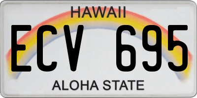 HI license plate ECV695