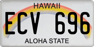 HI license plate ECV696
