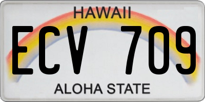 HI license plate ECV709
