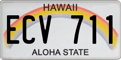 HI license plate ECV711