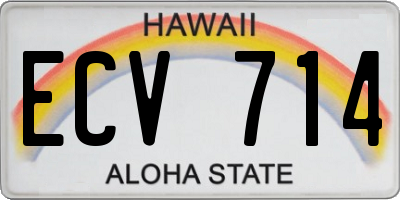 HI license plate ECV714