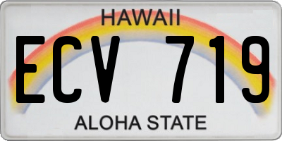 HI license plate ECV719