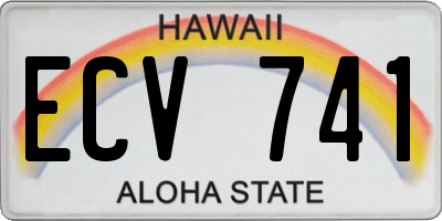 HI license plate ECV741