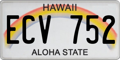 HI license plate ECV752