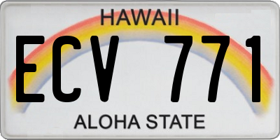 HI license plate ECV771