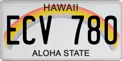 HI license plate ECV780