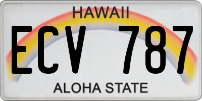 HI license plate ECV787