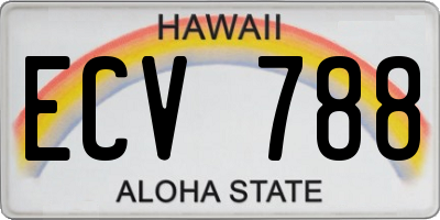 HI license plate ECV788