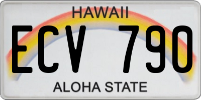 HI license plate ECV790