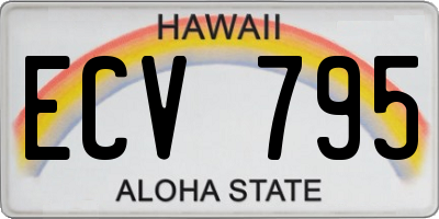 HI license plate ECV795