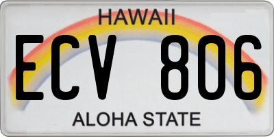 HI license plate ECV806