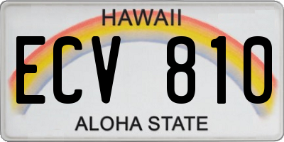 HI license plate ECV810