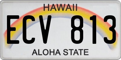 HI license plate ECV813
