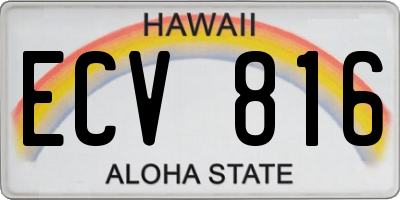 HI license plate ECV816