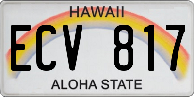 HI license plate ECV817