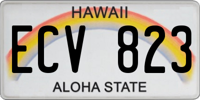 HI license plate ECV823