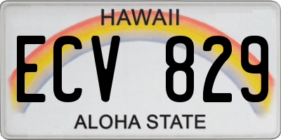 HI license plate ECV829