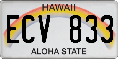 HI license plate ECV833