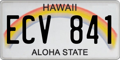 HI license plate ECV841