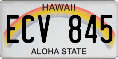 HI license plate ECV845