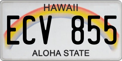 HI license plate ECV855