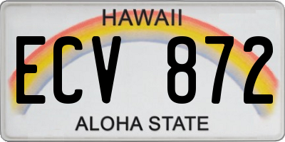 HI license plate ECV872