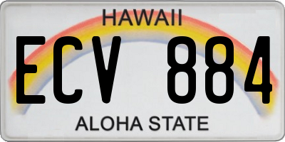 HI license plate ECV884