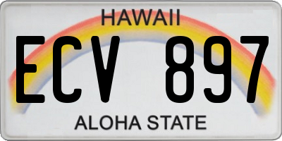 HI license plate ECV897