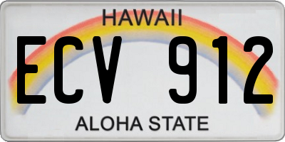HI license plate ECV912