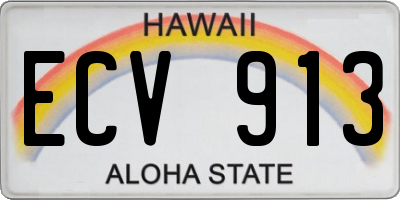 HI license plate ECV913