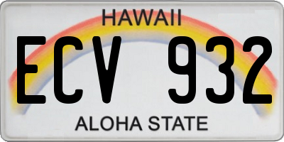 HI license plate ECV932