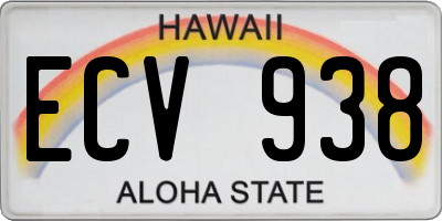 HI license plate ECV938