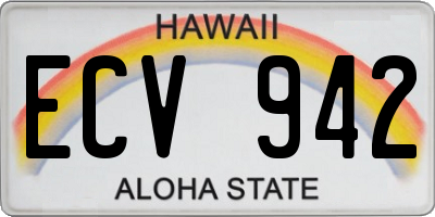 HI license plate ECV942