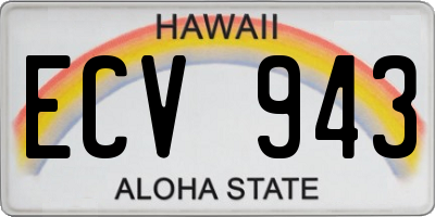 HI license plate ECV943