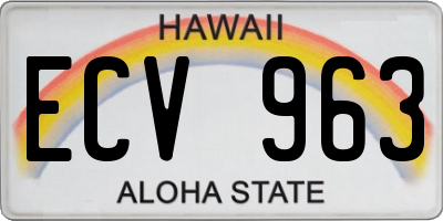 HI license plate ECV963