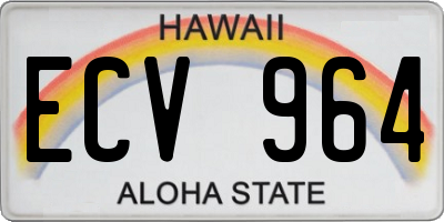 HI license plate ECV964