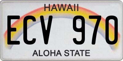 HI license plate ECV970