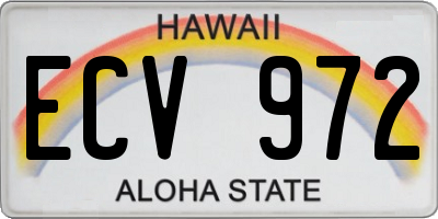 HI license plate ECV972