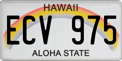 HI license plate ECV975