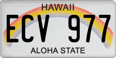HI license plate ECV977