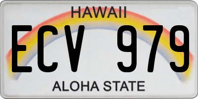 HI license plate ECV979