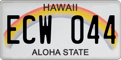 HI license plate ECW044